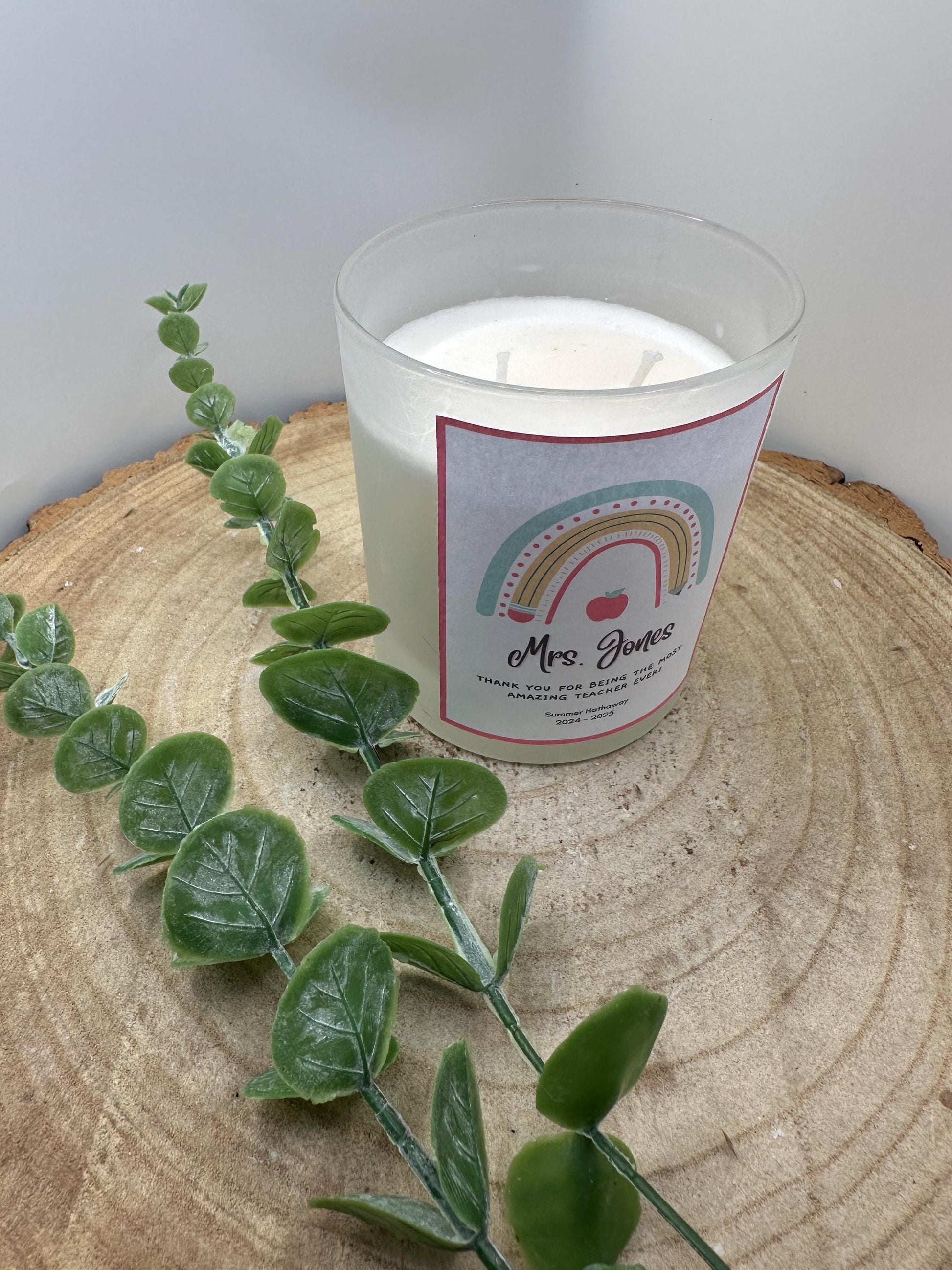 Personalized Teacher Candle: End of Term Thank You Gift