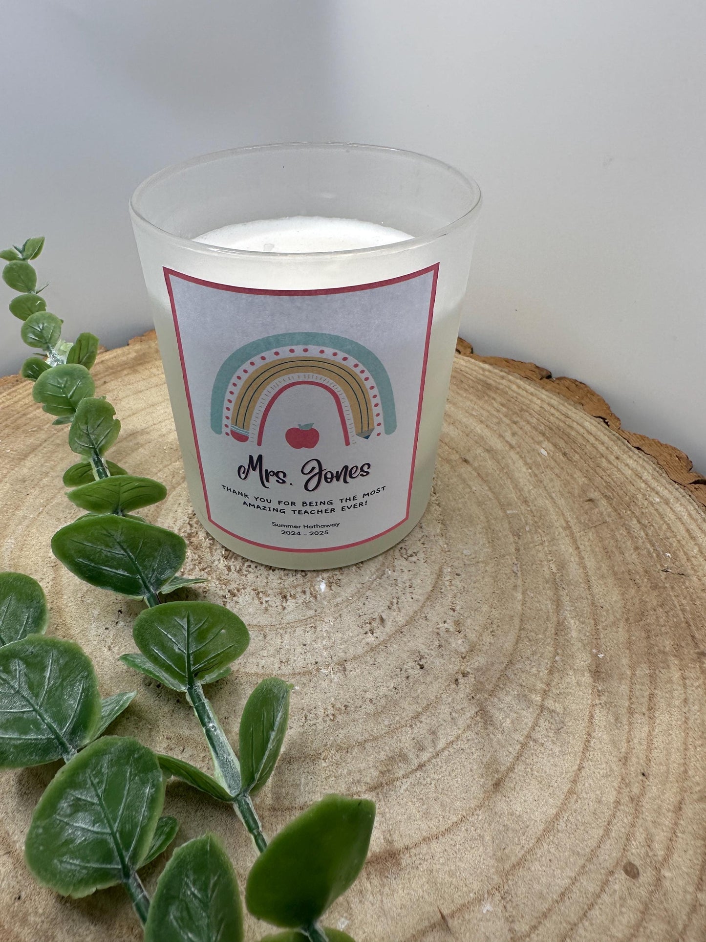 Personalized Teacher Candle: End of Term Thank You Gift