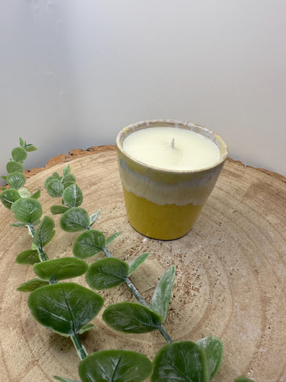 A Little Pot of Energy, Mini Wellness Candle, Handmade with Olive Wax & Essential Oils, Uplifting and Energising Candle