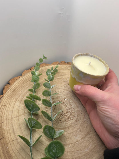 A Little Pot of Energy, Mini Wellness Candle, Handmade with Olive Wax & Essential Oils, Uplifting and Energising Candle