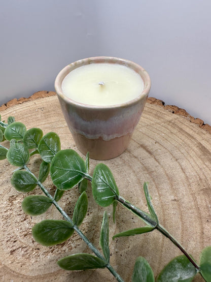 A Little Pot of Positivity, Mini Essential Oil Candle, Olive Wax Candle, Mood Lifting Scented Candle, Pink Wellness Candle