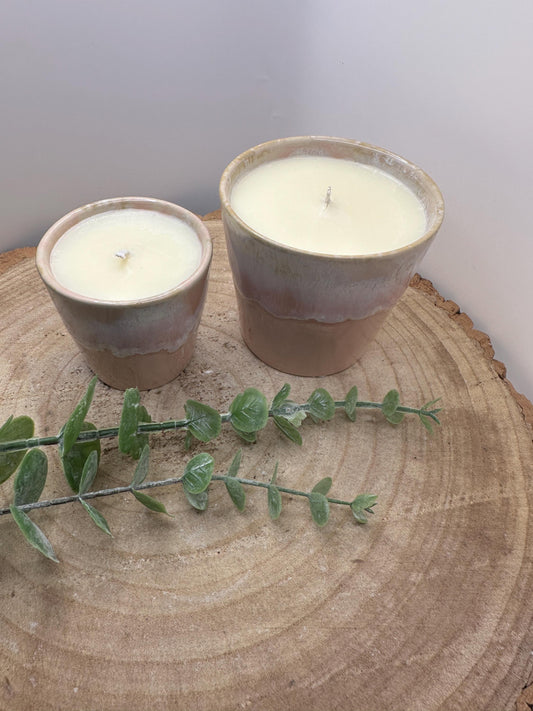 A Little Pot of Positivity - Candle Gift Set, Essential Oil Candles in Espresso and Coffee Cups, Mood Lifting and Refillable Candles