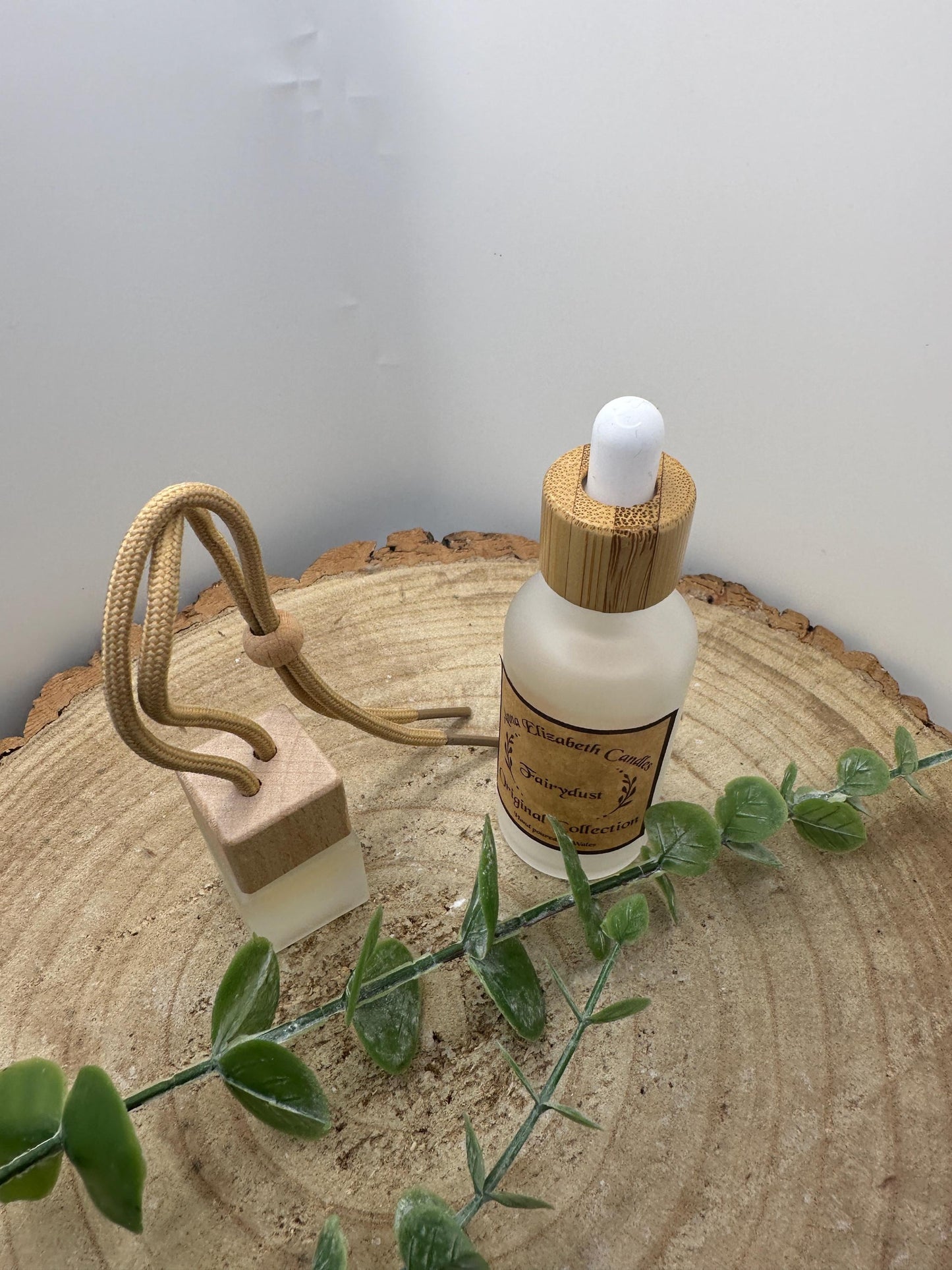 Car Air Freshener and Refill Bottle, Wooden Diffuser, 25 Scent Options, Vegan Friendly, Long Lasting Fragrance
