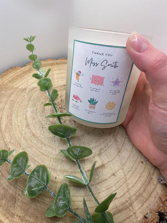Big Heart Little Minds Candle, Personalised Gift For Teacher or Teaching Assistant, Natural Wax Candle, Gift Wrapped