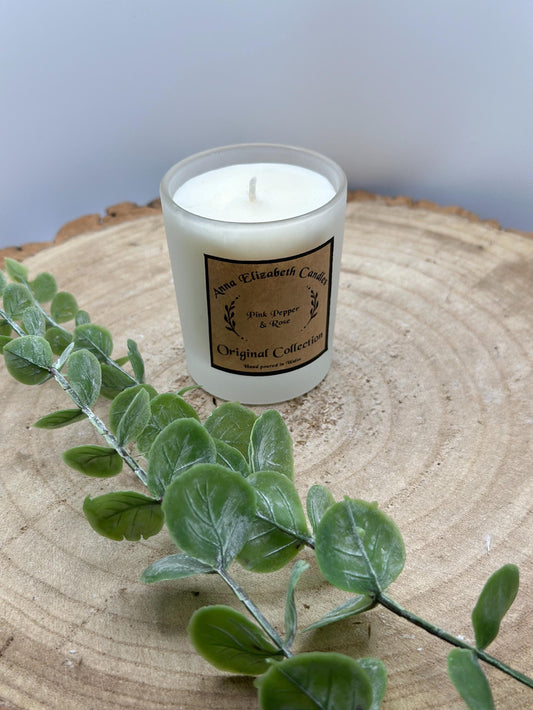 Mystery Scent Mini Candle: Frosted Jar, Olive Wax, Vegan