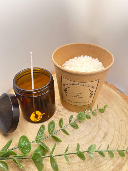 Limited Edition Amber Jar DIY Candle Kit, Make Your Own Candle, Olive Wax Candles, Handmade Candle Kit