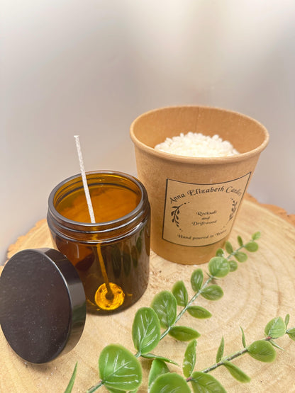 Limited Edition Amber Jar DIY Candle Kit, Make Your Own Candle, Olive Wax Candles, Handmade Candle Kit
