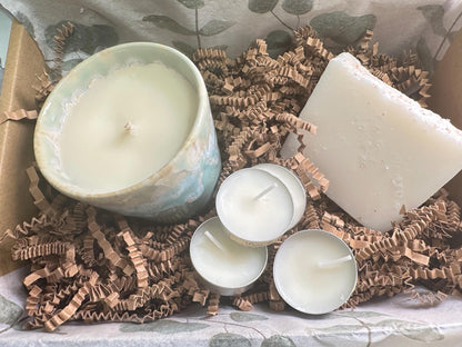 Box of Calm, Relaxation Gift for Her, Candle & Himalayan Salt Soap, Thoughtful Handmade Gift Set