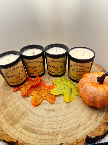 Mini Autumn Candle Full Collection, Olive Wax Seasonal Candles, Toasted Marshmallow, Pumpkin Spice, Witches Brew & Gingerbread