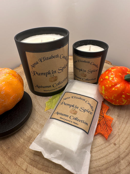 Autumn Scent Gift Box, Large & Mini Olive Wax Candles with Wax Melt Snapbar in Autumnal Scents, Pumpkin Spice, Gingerbread