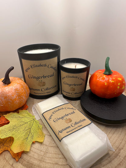 Autumn Scent Gift Box, Large & Mini Olive Wax Candles with Wax Melt Snapbar in Autumnal Scents, Pumpkin Spice, Gingerbread