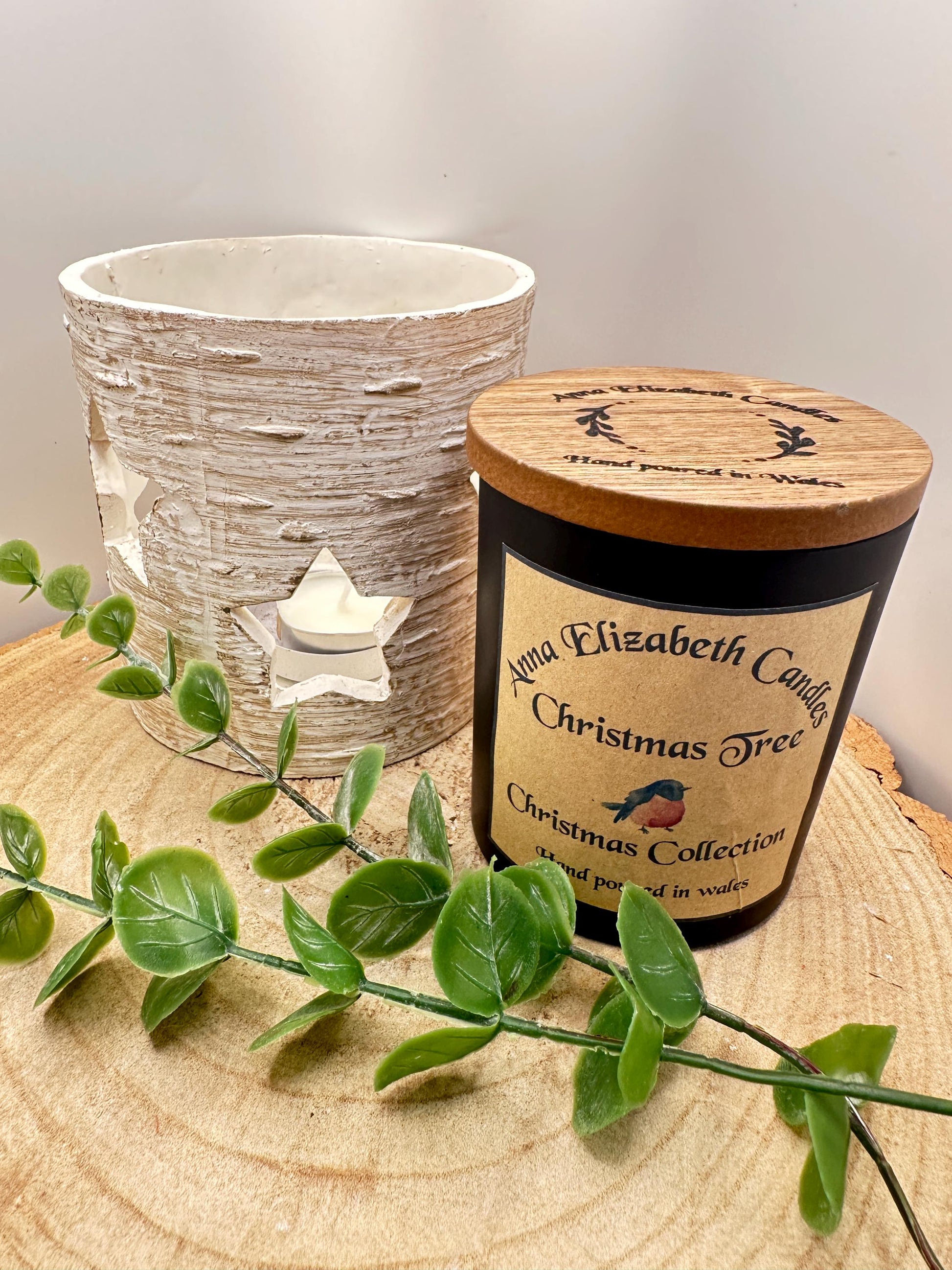 Large Christmas Candle, Figgy Pudding, Christmas Tree, Christmas Spice, Bah Humbug and Orange & Cranberry Scented Candles, Olive Wax Candles