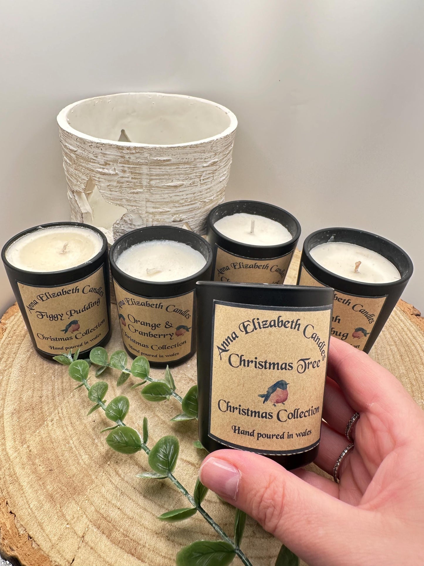 Christmas Candle Gift Box, Set of 5 Mini Christmas Candles, Cosy Seasonal Gift Set, Christmas Home Fragrance