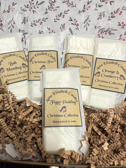 Christmas Wax Melt Collection, Set of 5 Wax Melts, Festive Home Fragrance, Christmas Scented Wax Melts