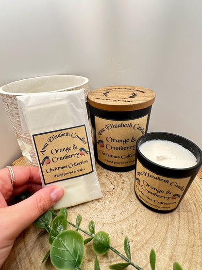 Christmas Candle & Wax Melt Gift Set, Large and Mini Olive Wax Candles with Wax Melt Gift Box, Festive Scent Home Fragrance, Christmas Scent