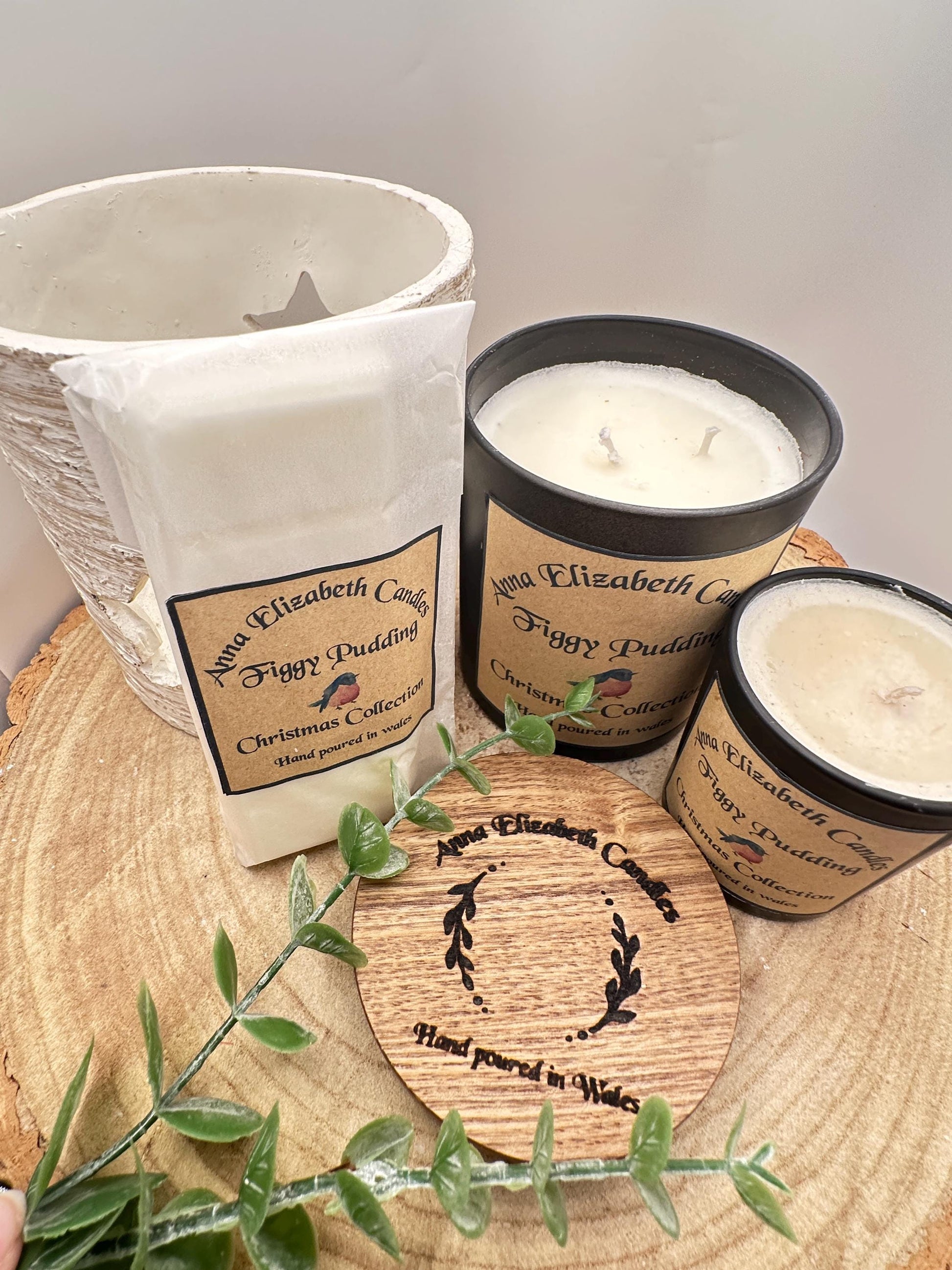 Christmas Candle & Wax Melt Gift Set, Large and Mini Olive Wax Candles with Wax Melt Gift Box, Festive Scent Home Fragrance, Christmas Scent