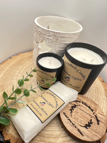 Christmas Candle & Wax Melt Gift Set, Large and Mini Olive Wax Candles with Wax Melt Gift Box, Festive Scent Home Fragrance, Christmas Scent