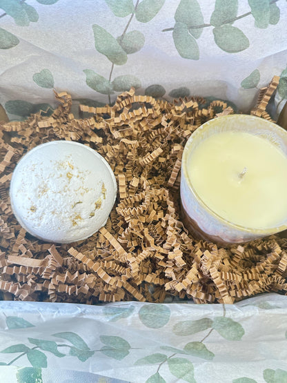 Box of Positivity, Candle & Bath Bomb Gift Set, Pamper Gift, Birthday or Pick-Me-Up Gift