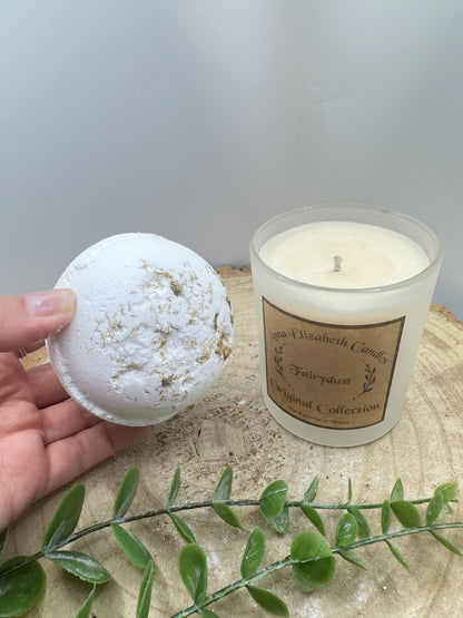 Personalised Candle & Bath Bomb Gift Set, Medium Frosted Candle with Luxury Bath Bomb, Pamper Gift for Her, Wellness Gift Box
