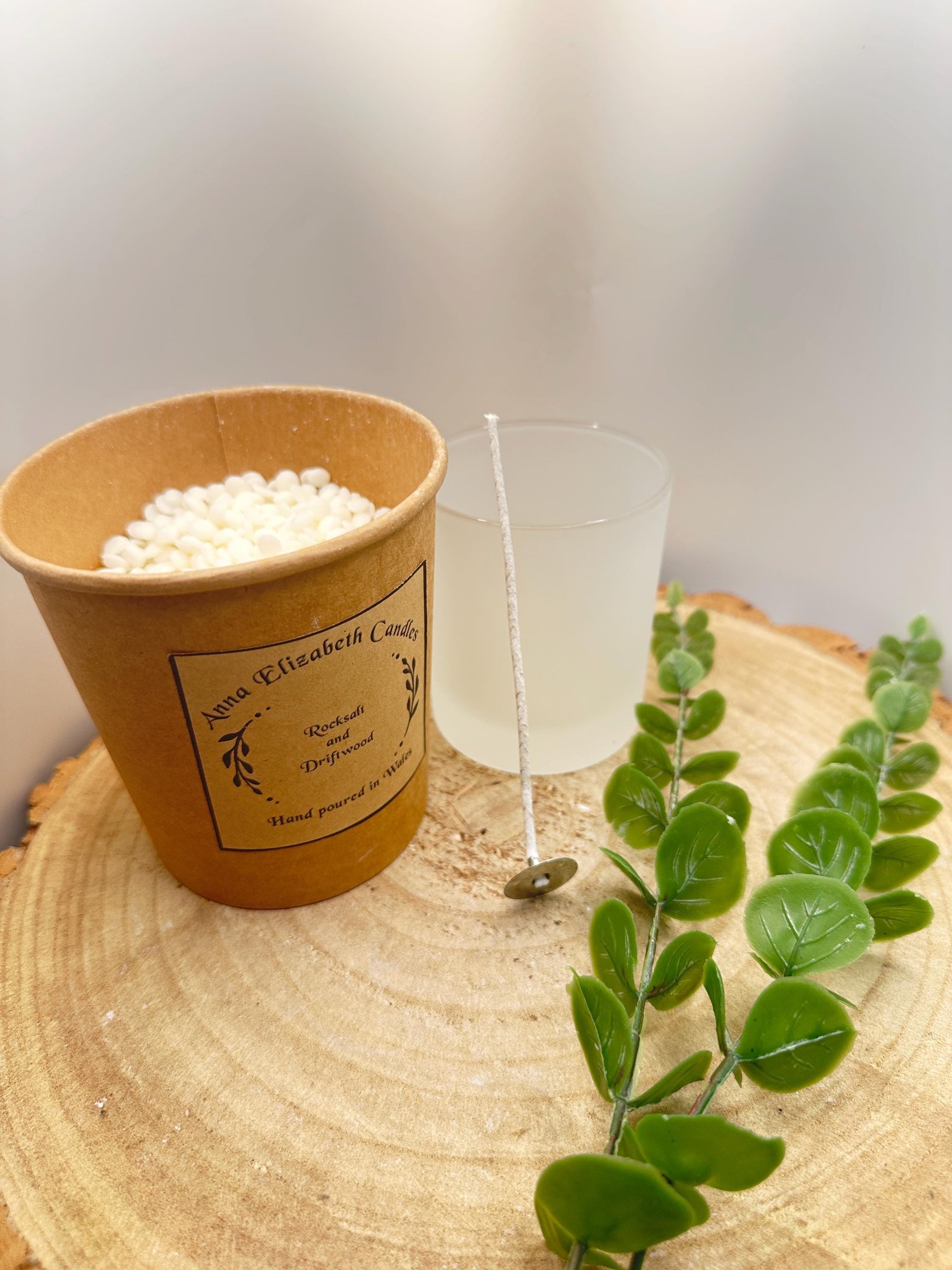 DIY Candle Kit with Frosted Glass Jar, Make Your Own Medium Candle, Refillable Olive Wax Candle Kit, Sustainable Handmade Candle Kit