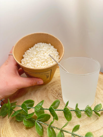 DIY Candle Kit with Frosted Glass Jar, Make Your Own Medium Candle, Refillable Olive Wax Candle Kit, Sustainable Handmade Candle Kit