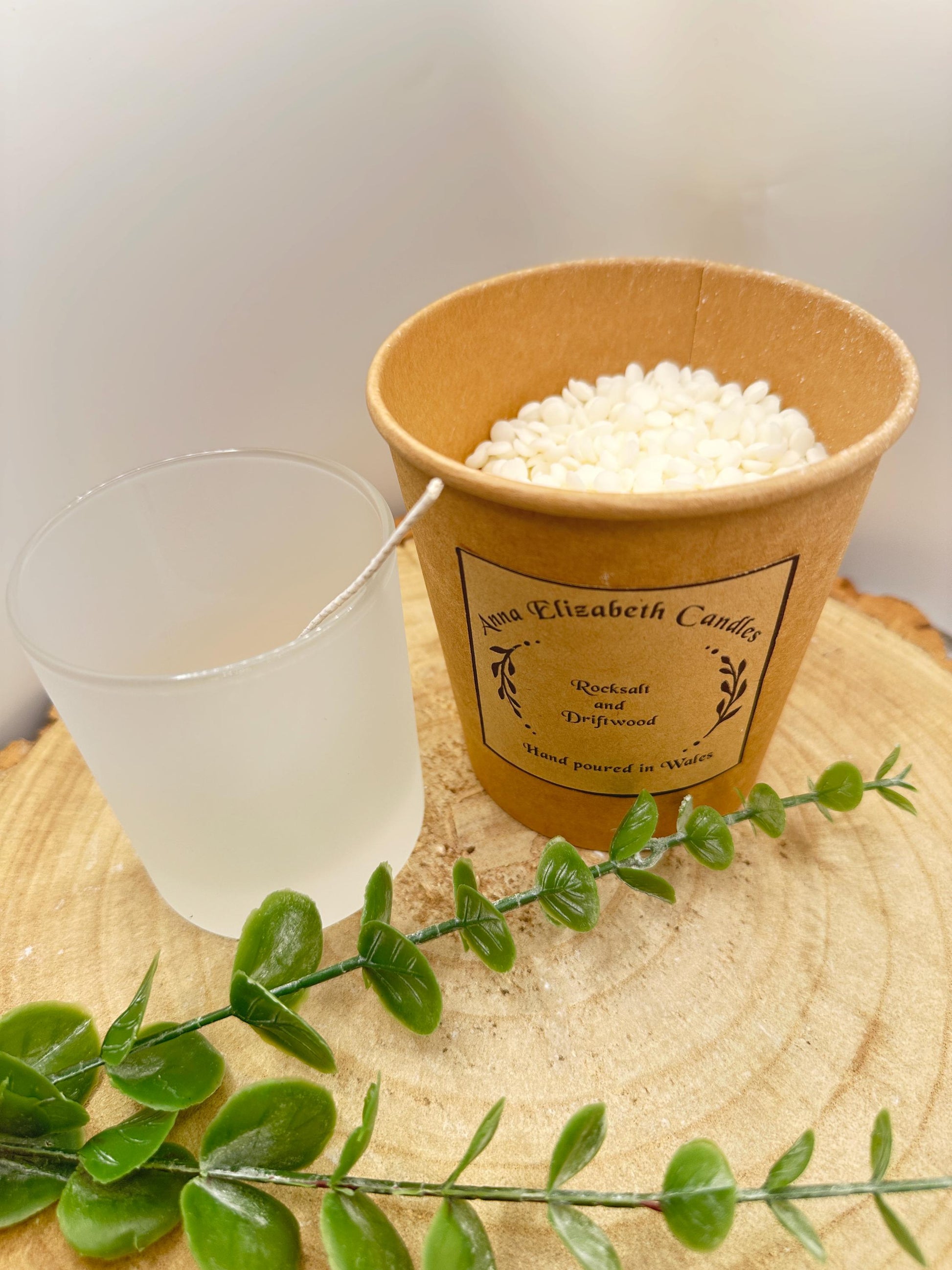 DIY Candle Kit with Frosted Glass Jar, Make Your Own Medium Candle, Refillable Olive Wax Candle Kit, Sustainable Handmade Candle Kit