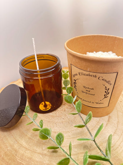 Limited Edition Amber Jar DIY Candle Kit, Make Your Own Candle, Olive Wax Candles, Handmade Candle Kit