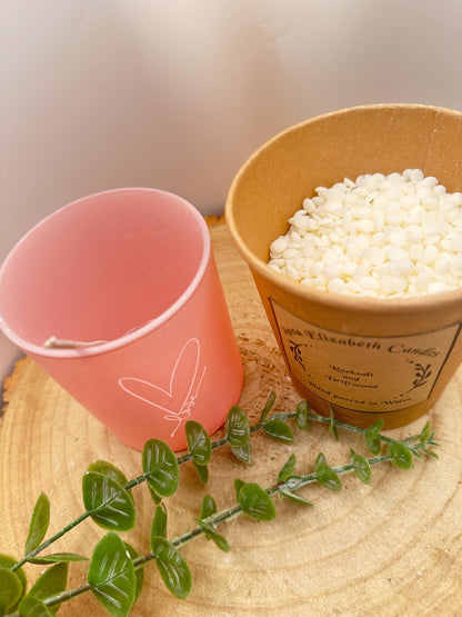 Limited Edition Pink Jar DIY Candle Kit, Refillable Olive Wax Candle Making Kit, Large Candle Craft Kit