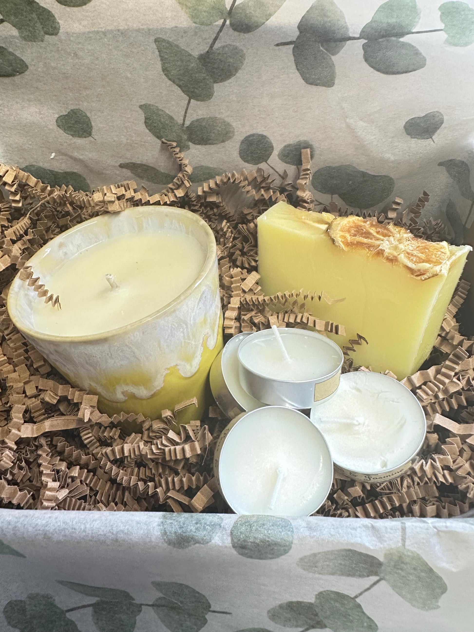 Box of Energy Wellness Box, Candle & Sunshine Soap Gift Set, Bright and Uplifting Wellness