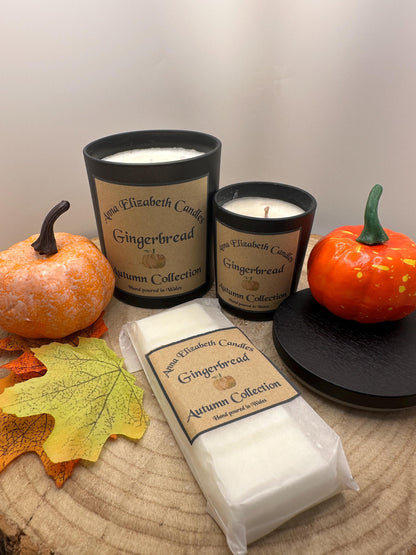 Autumn Scent Gift Box, Large & Mini Olive Wax Candles with Wax Melt Snapbar in Autumnal Scents, Pumpkin Spice, Gingerbread