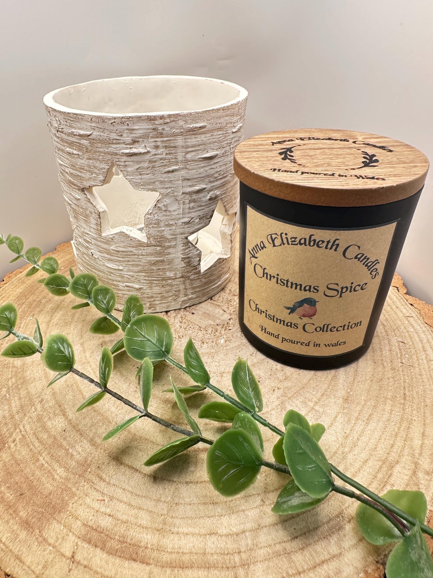 Large Christmas Candle, Figgy Pudding, Christmas Tree, Christmas Spice, Bah Humbug and Orange & Cranberry Scented Candles, Olive Wax Candles