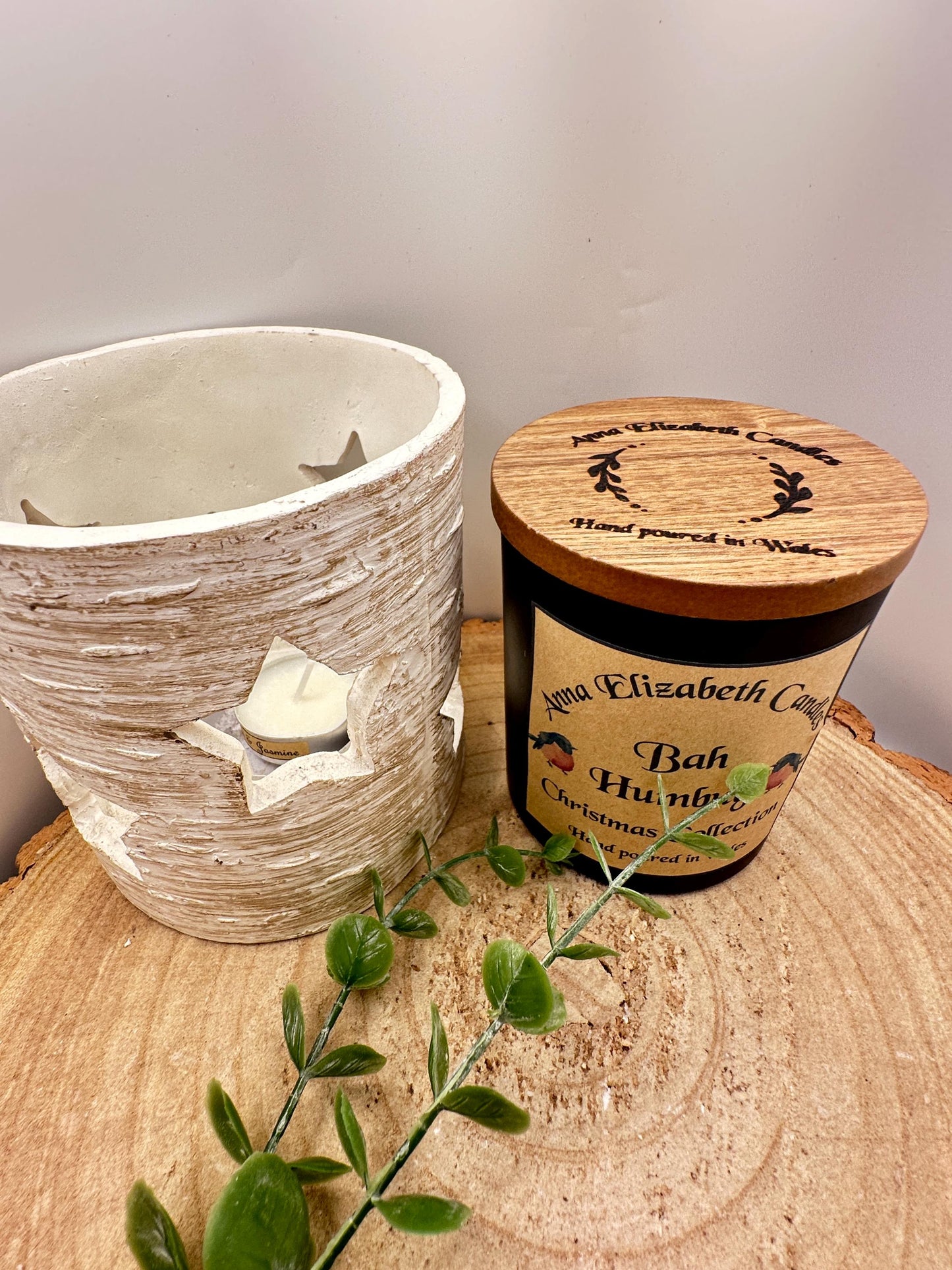 Large Christmas Candle, Figgy Pudding, Christmas Tree, Christmas Spice, Bah Humbug and Orange & Cranberry Scented Candles, Olive Wax Candles