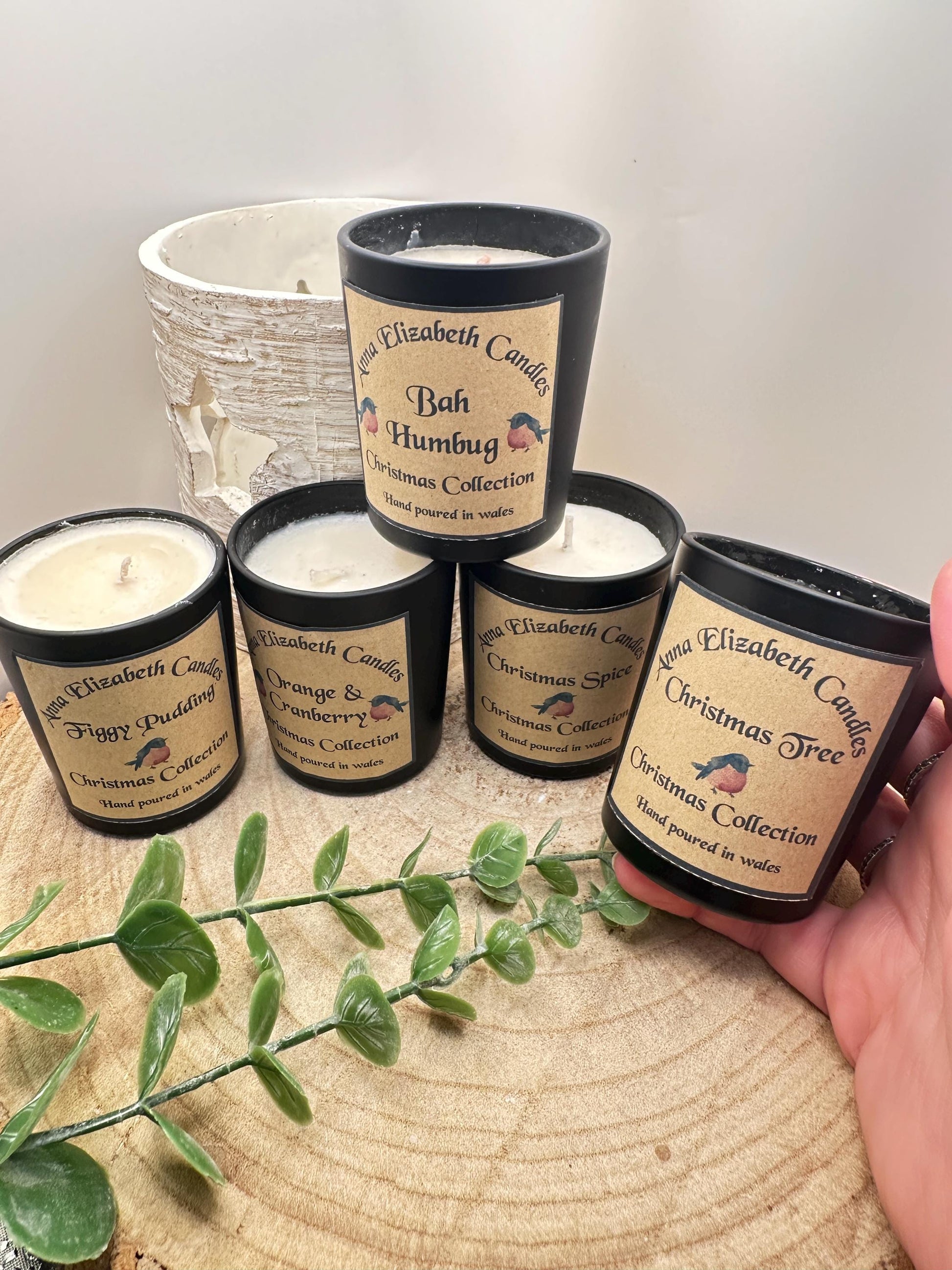 Christmas Candle Gift Box, Set of 5 Mini Christmas Candles, Cosy Seasonal Gift Set, Christmas Home Fragrance