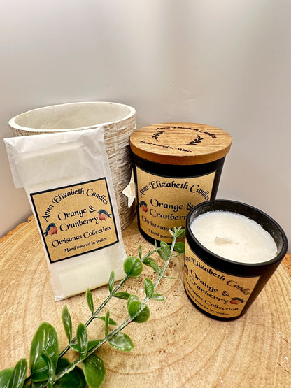 Christmas Candle & Wax Melt Gift Set, Large and Mini Olive Wax Candles with Wax Melt Gift Box, Festive Scent Home Fragrance, Christmas Scent