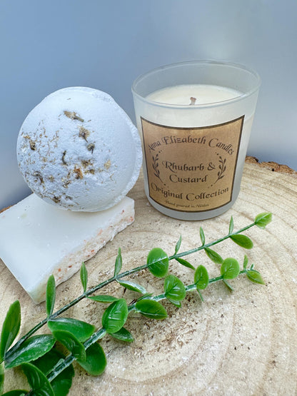 Personalised Candle & Bath Bomb Gift Set, Medium Frosted Candle with Luxury Bath Bomb, Pamper Gift for Her, Wellness Gift Box