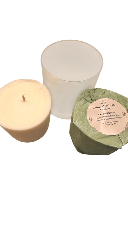 Refillable Candle Set, Mini Scented Candle with Refill, Olive Wax Candle, Home Fragrance, Long Lasting Candle