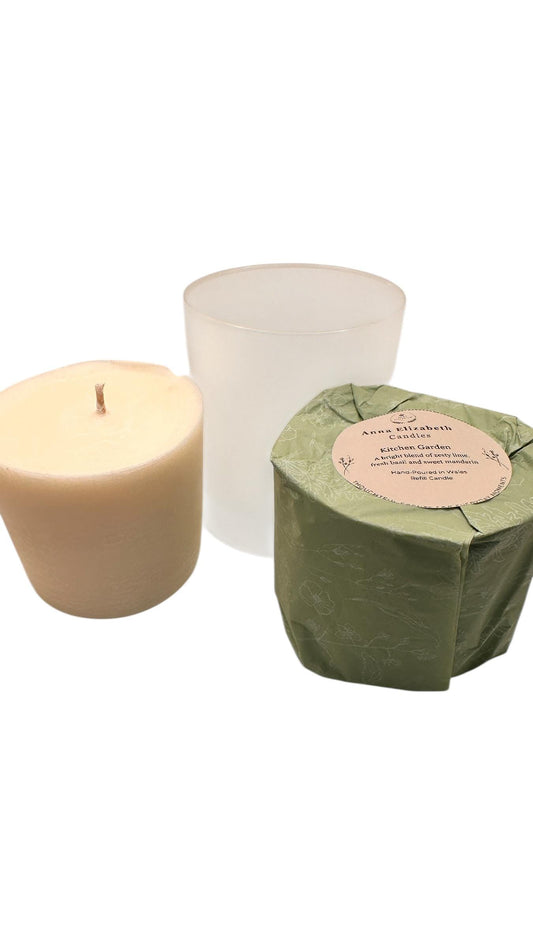 Refillable Candle Set, Large Scented Candle with Refill, Olive Wax Candle, Home Fragrance, Long Lasting Candle