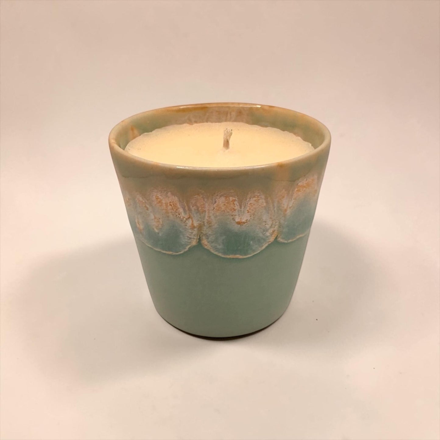 Blue Coffee Cup Candle, Ceramic Pot Candle, Olive Wax Candle, Aesthetic Candle, Home Decor, Refillable