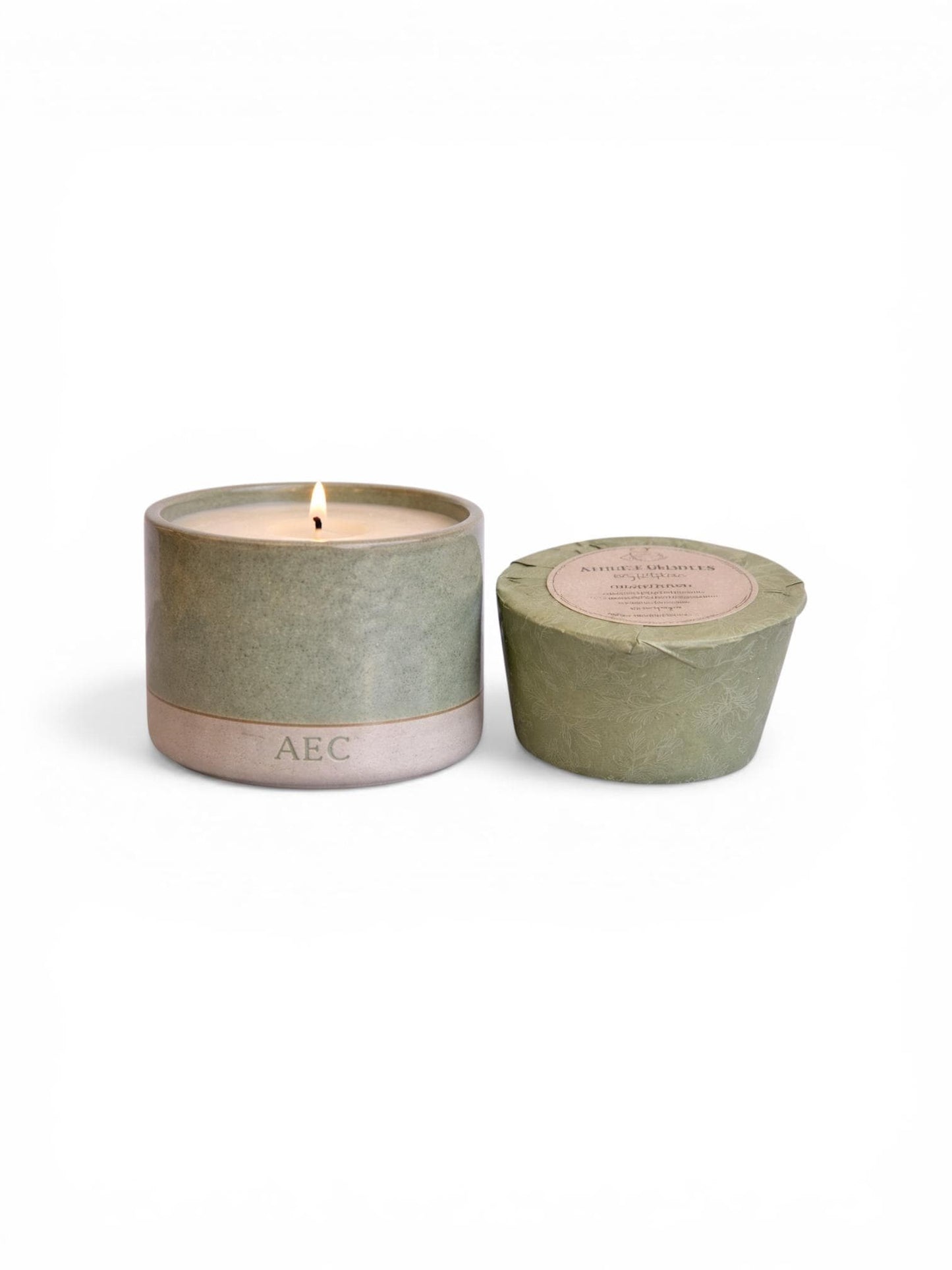 Personalised Mini Candle with Refill, Small Ceramic Candle Gift, Custom Candle, Refillable Candle Set, Home Fragrance