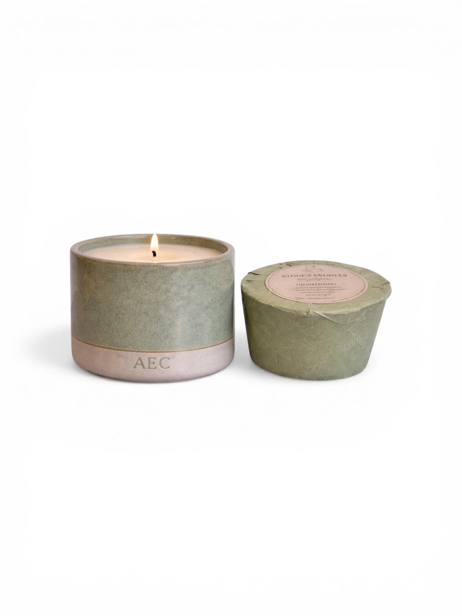 Personalised Mini Candle with Refill, Small Ceramic Candle Gift, Custom Candle, Refillable Candle Set, Home Fragrance