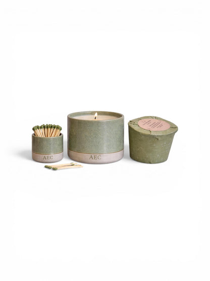Personalised Mini Candle with Refill, Small Ceramic Candle Gift, Custom Candle, Refillable Candle Set, Home Fragrance