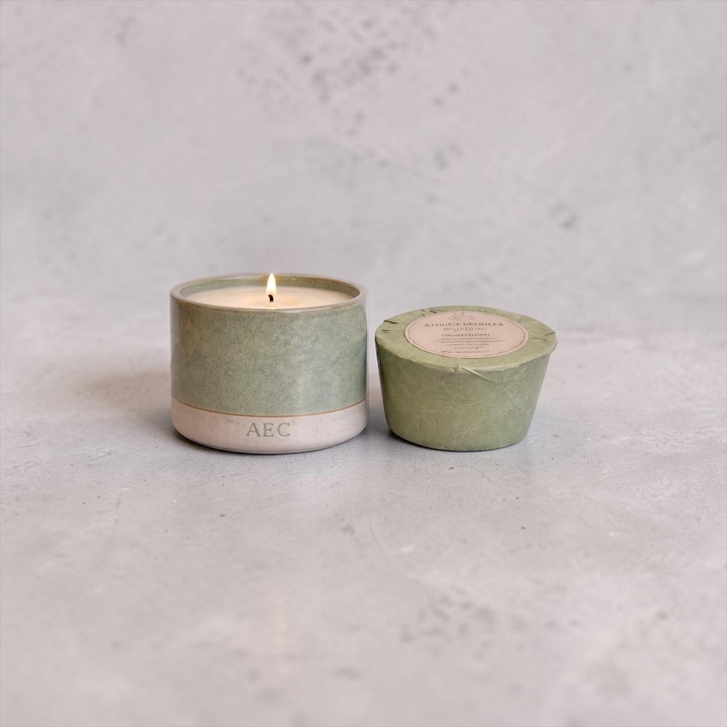 Personalised Mini Candle with Refill, Small Ceramic Candle Gift, Custom Candle, Refillable Candle Set, Home Fragrance