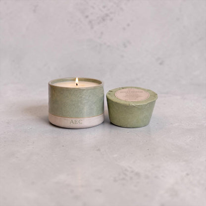 Personalised Mini Candle with Refill, Small Ceramic Candle Gift, Custom Candle, Refillable Candle Set, Home Fragrance