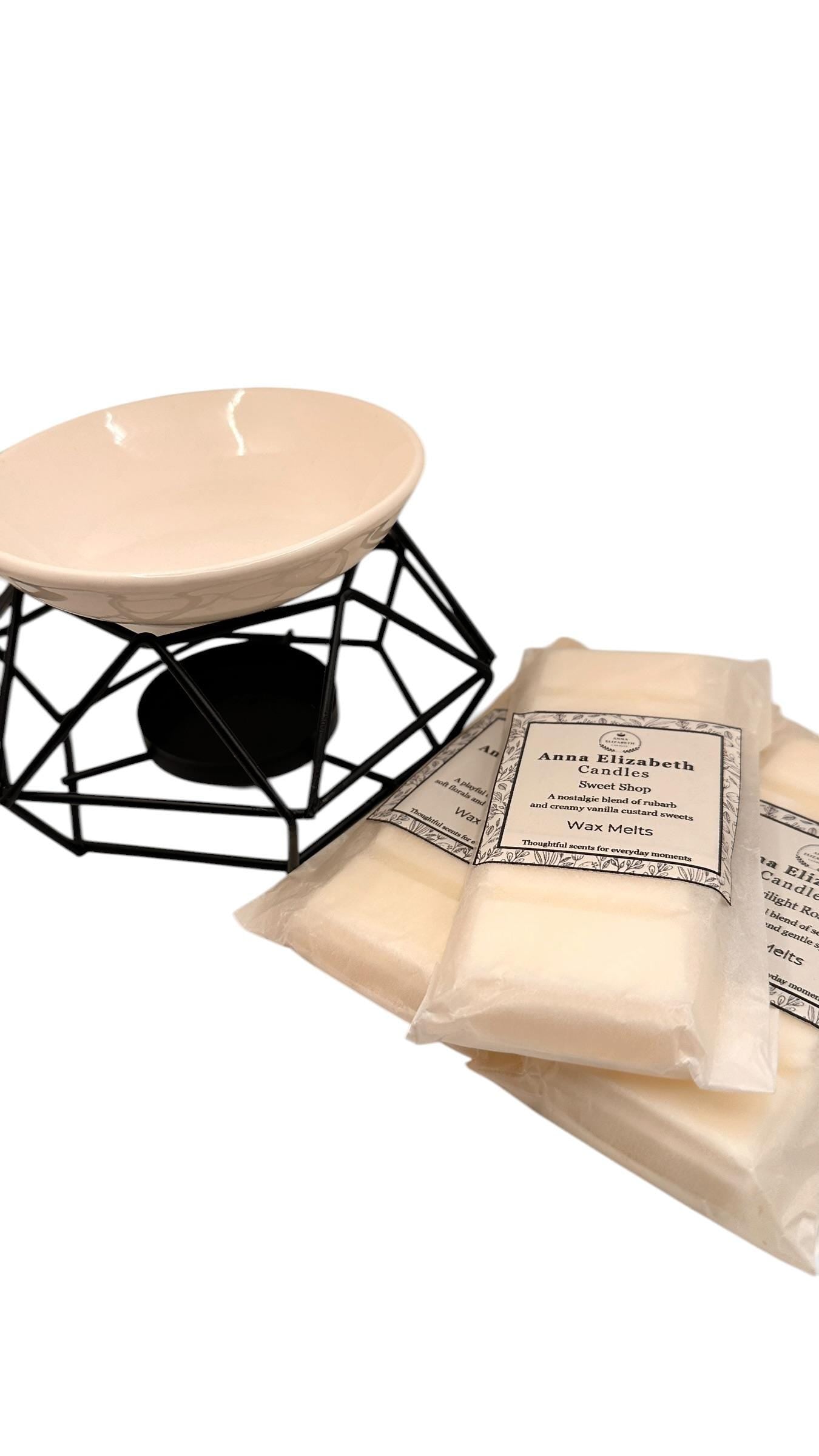 Wax Melt Starter Set, Snap Bars x3 and Black Burner, Olive Wax Melts, Home Fragrance Set, Pick & Mix Available