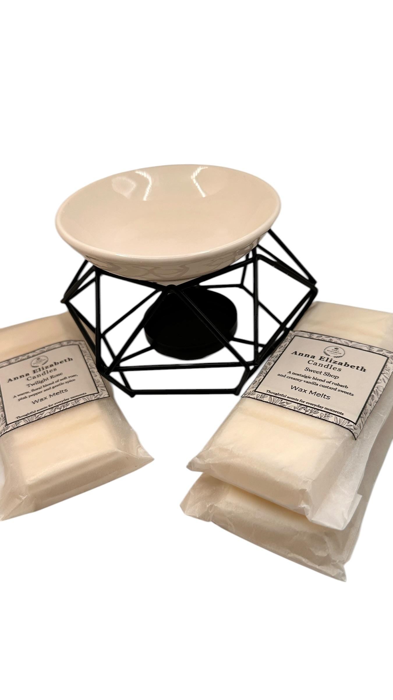 Personalised Wax Melt Gift Set, Burner & Snap Bars x3, Custom Home Fragrance Gift, Wax Melt Starter Set