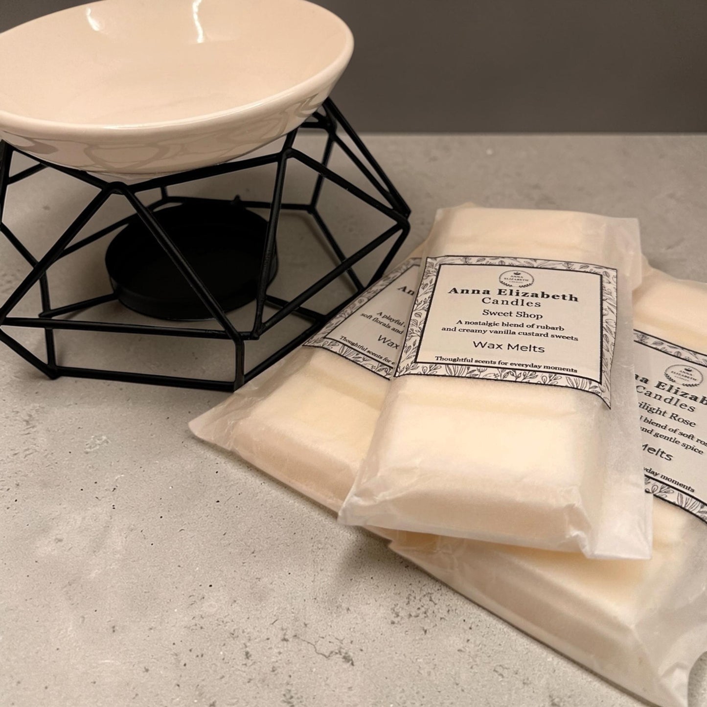 Wax Melt Starter Set, Snap Bars x3 and Black Burner, Olive Wax Melts, Home Fragrance Set, Pick & Mix Available
