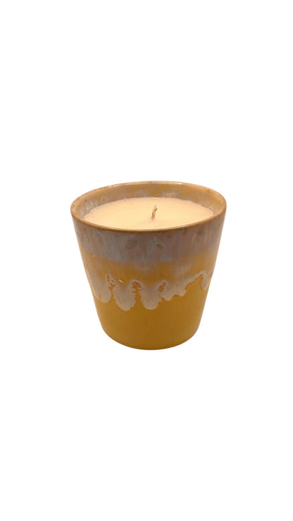 Energy Candle Set, Essential Oil Coffee Cup Candles, Mini & Large Candle Bundle, Yellow Ceramic Candle, Perfect Candle for a House Reset