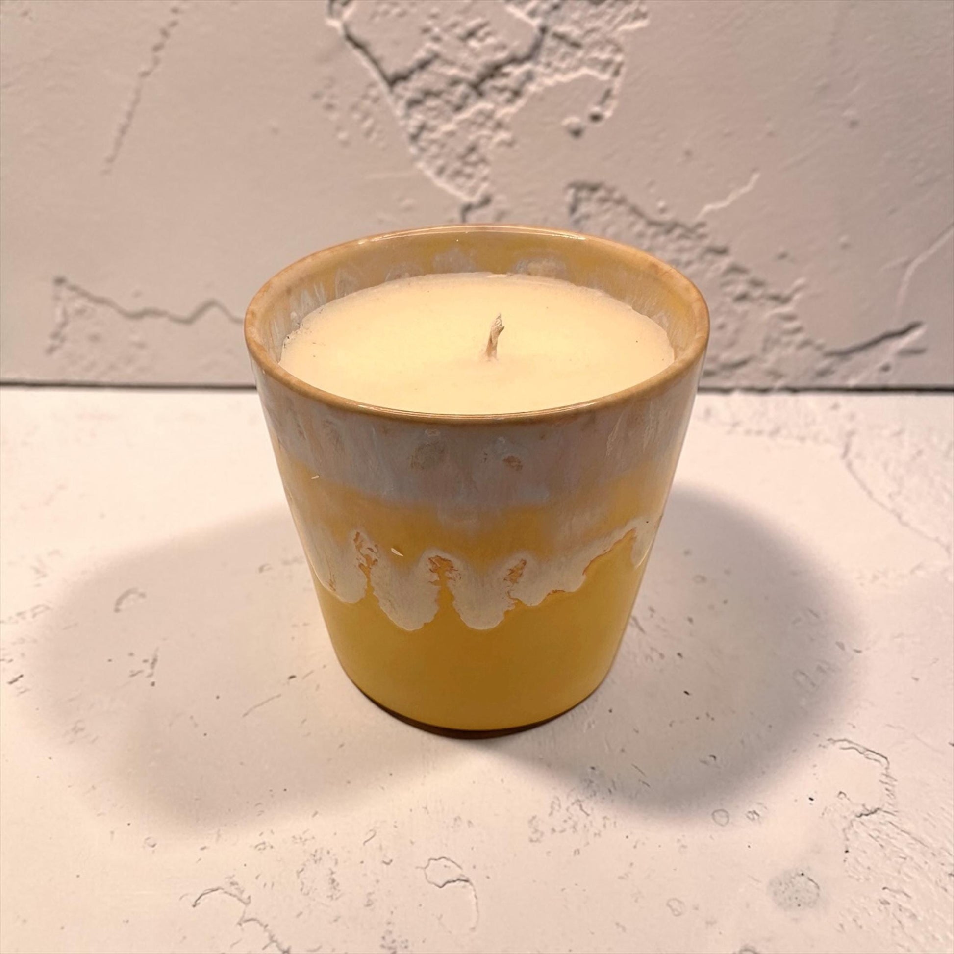 Energy Candle Set, Essential Oil Coffee Cup Candles, Mini & Large Candle Bundle, Yellow Ceramic Candle, Perfect Candle for a House Reset