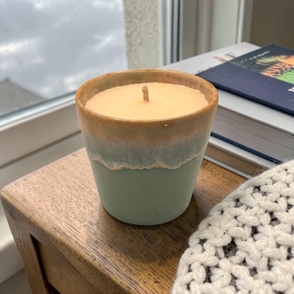 Calming Candle for Anxiety, Mini Essential Oil Candle, Relaxing Home Fragrance, Blue Coffee Cup Candle