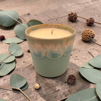 Calming Candle for Anxiety, Mini Essential Oil Candle, Relaxing Home Fragrance, Blue Coffee Cup Candle